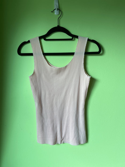 pale pink ribbed tank top