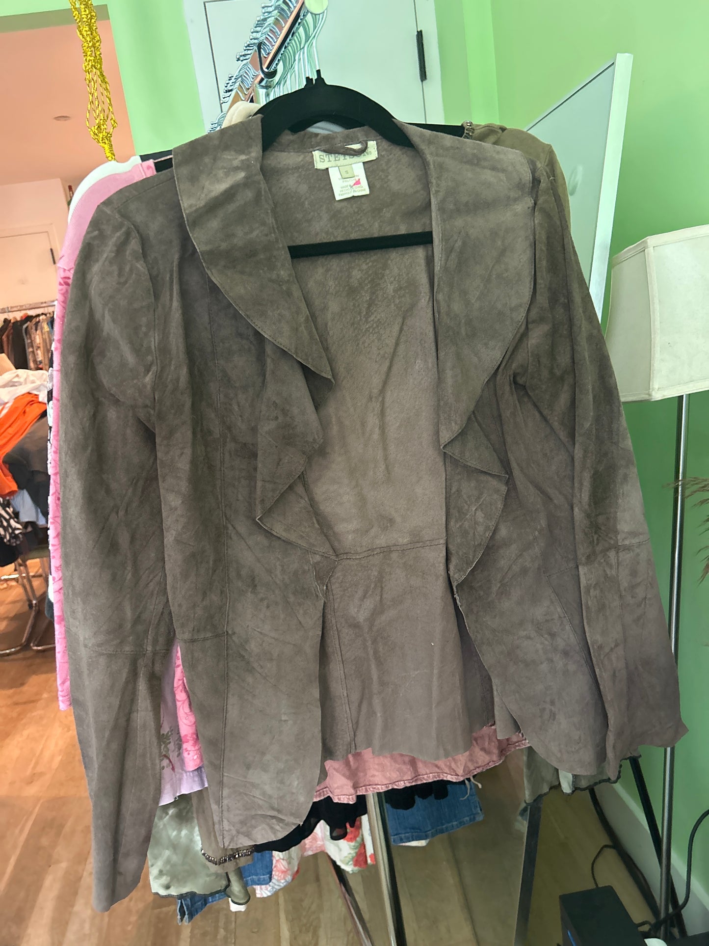 Suede cardigan