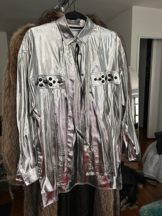 Helene Sidel Silver button up shirt