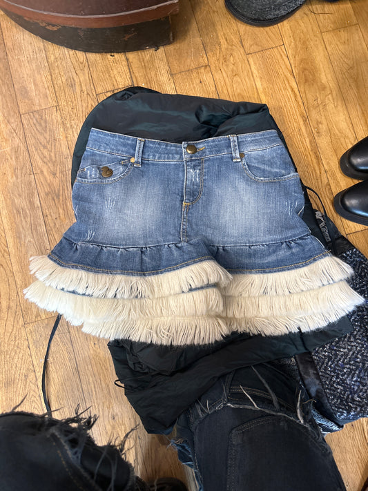 Fringe mini skirt 01505D