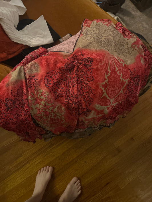 Jamie Nicole red and grey graphic top
