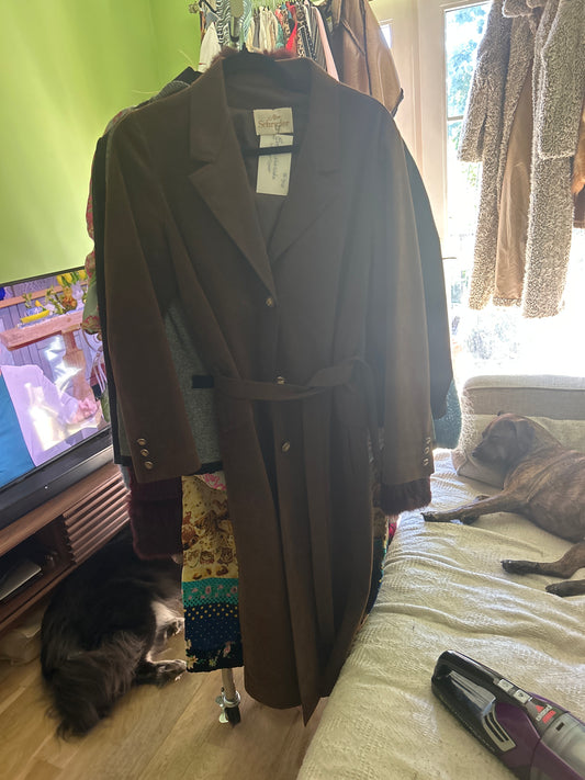 Abe Scrader suede trench coat
