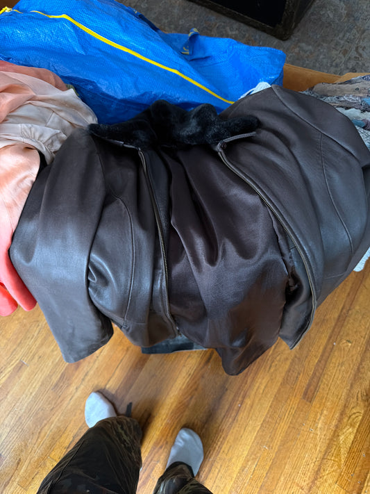 Leather element brown leather jacket