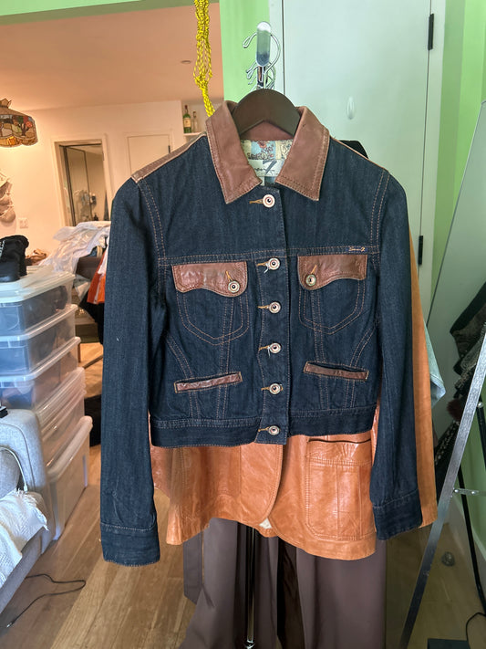 7 leather/denim jacket