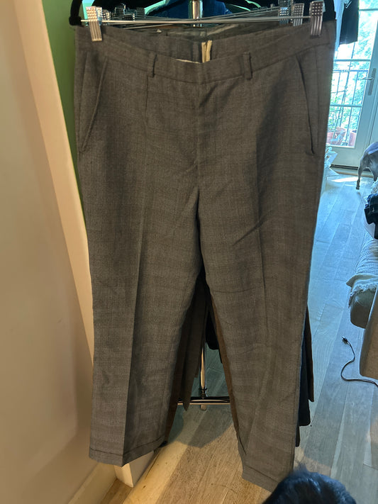 Blue/grey plaid slacks sz 34
