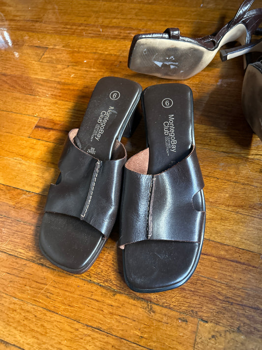 Brown leather sandals