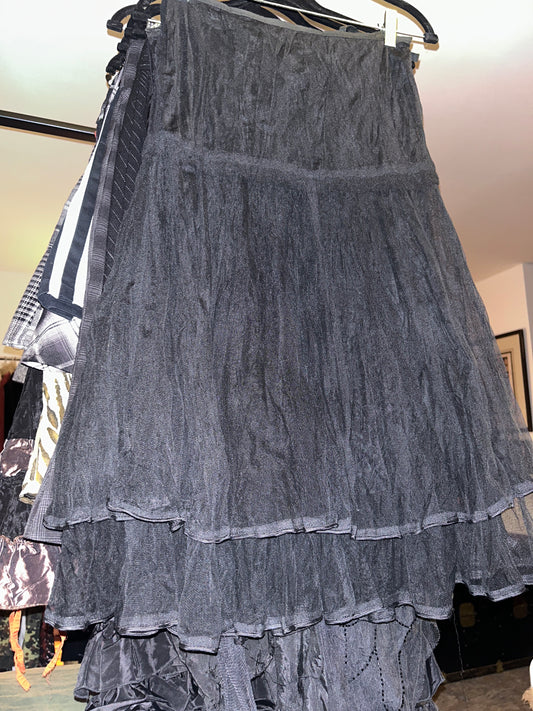 Et compagnie black layered skirt