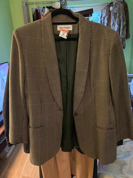 Oversized houndstooth blazer