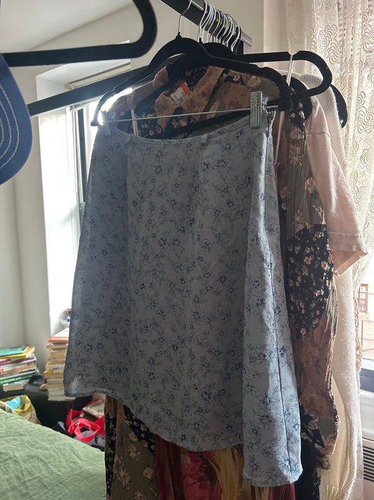 Blue floral skirt