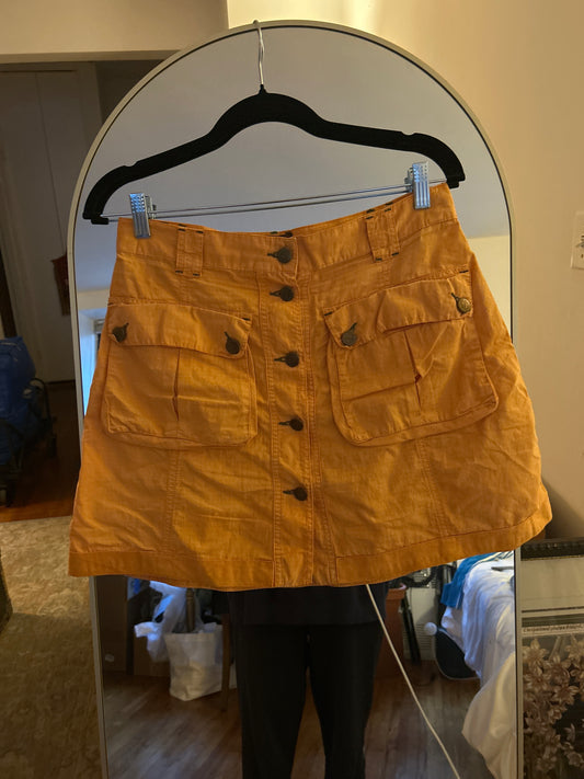 Orange cargo mini skirt 01508J