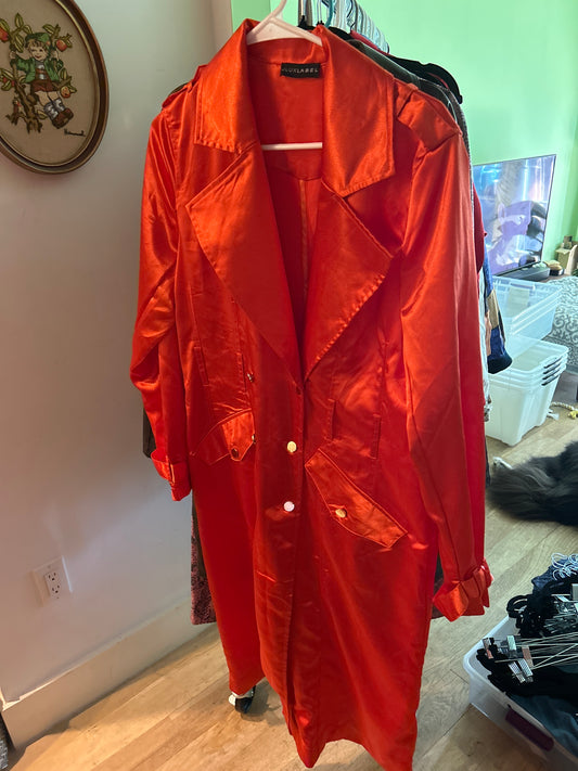 Orange trench coat