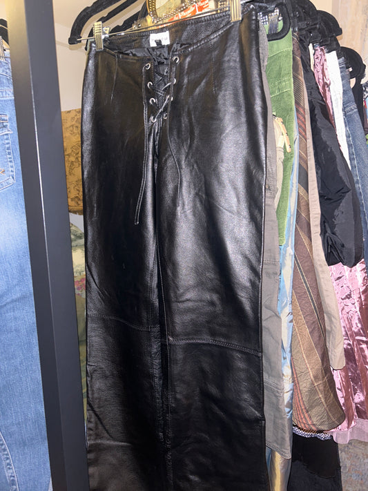 Melrose leather lace up pants