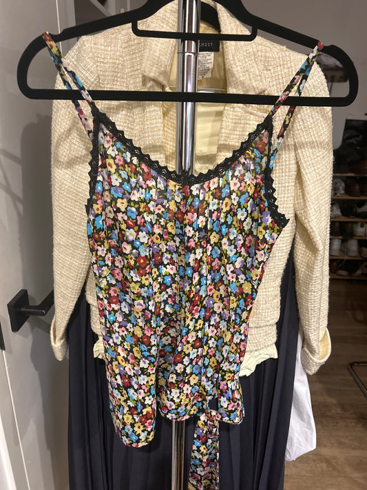 Colorful floral Cami with tie