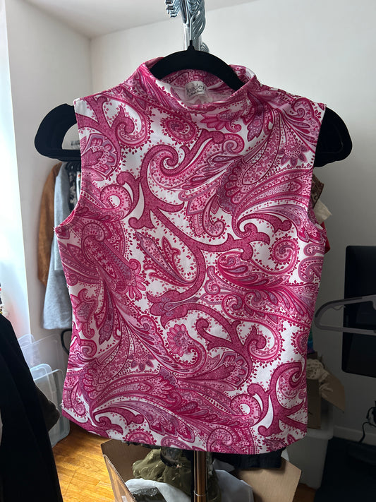 Pink Paisley sleeveless top