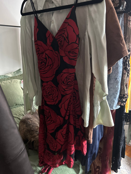 Rose print dress