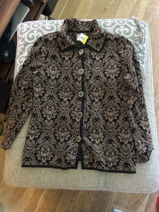 Chicos glittery black and brown cardigan