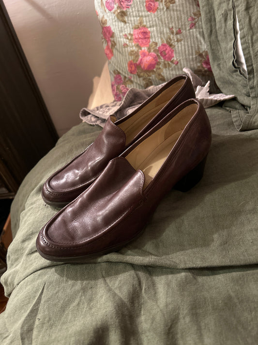 Street rat brown Italian leather loafer sz 8