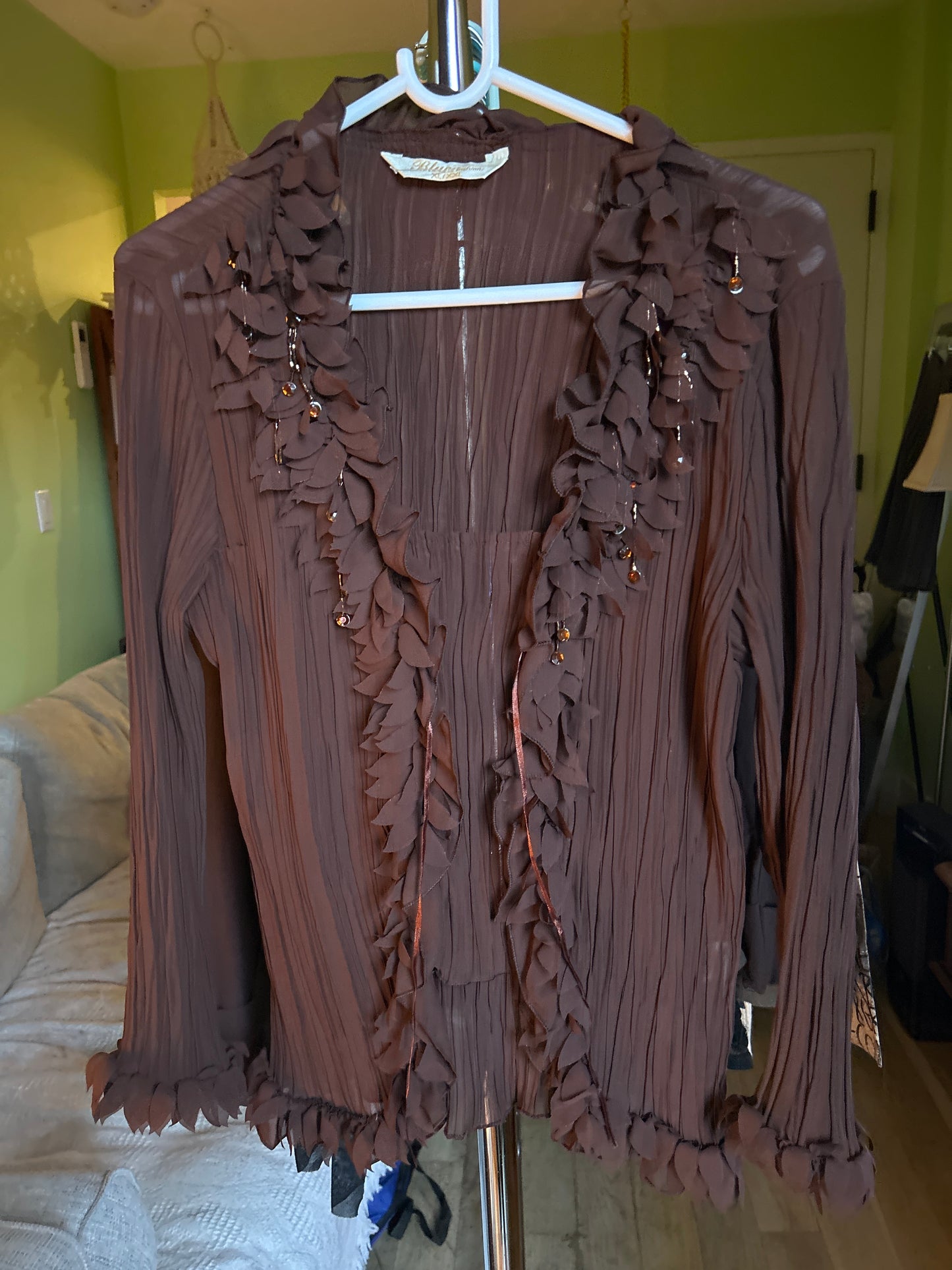 Brown pleated top