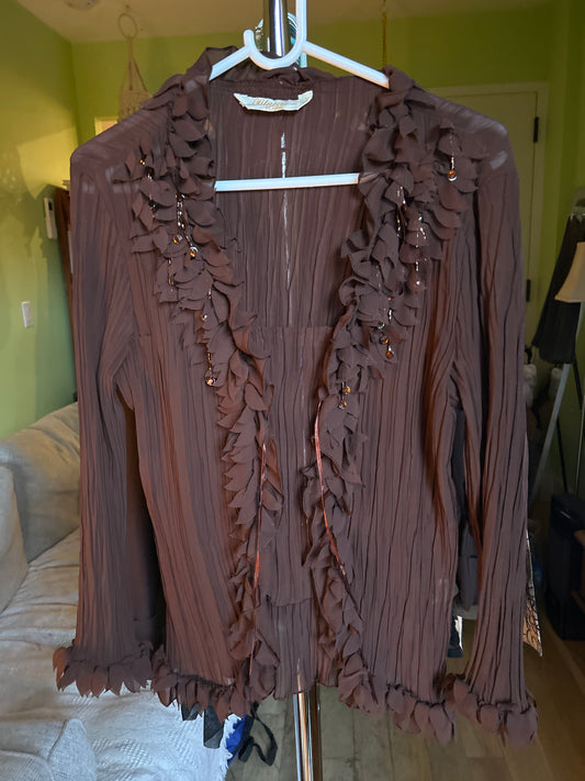 Brown pleated top