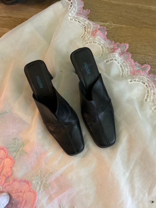 Nicole black mules