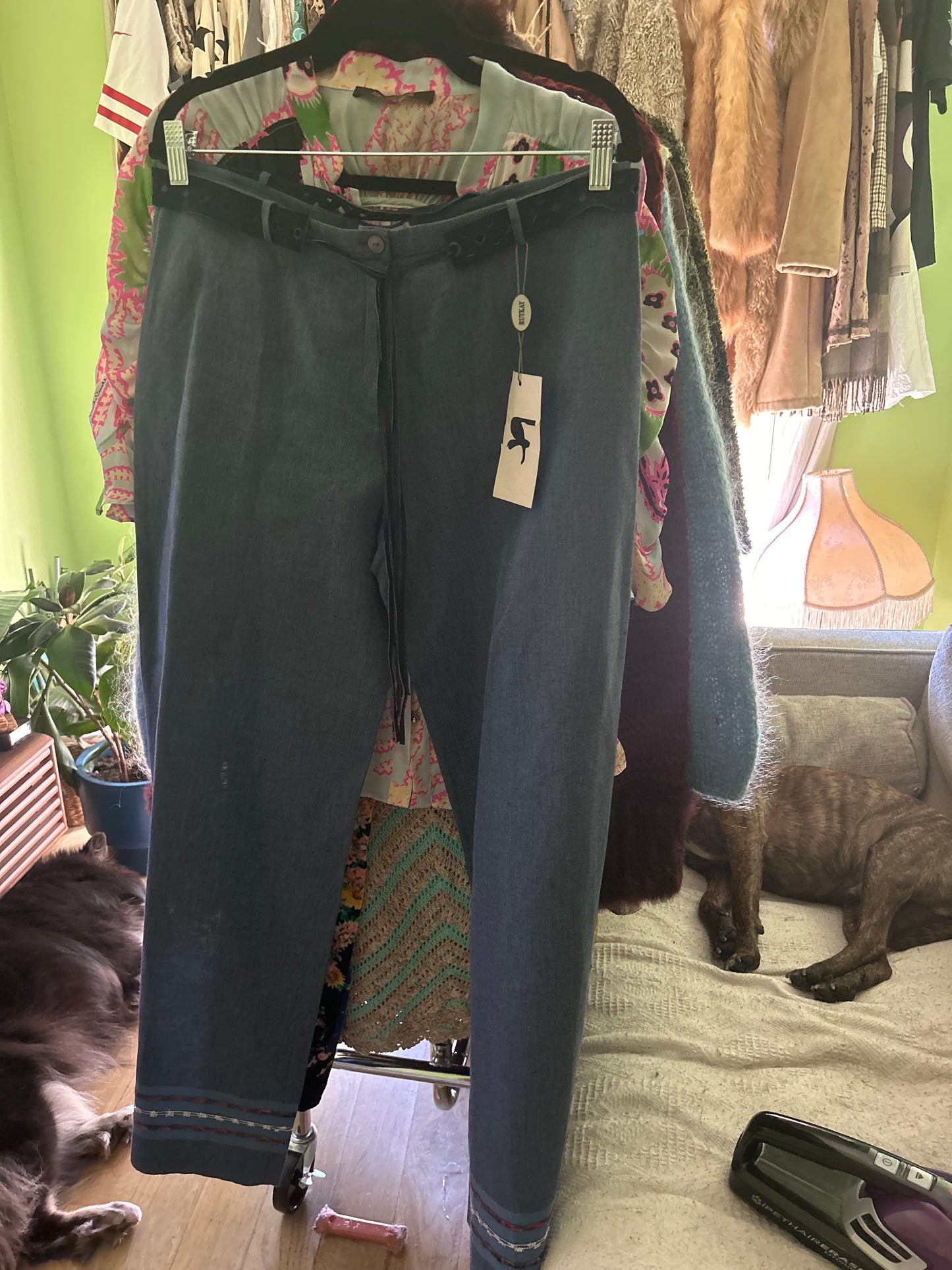 Rutkay blue linen pants