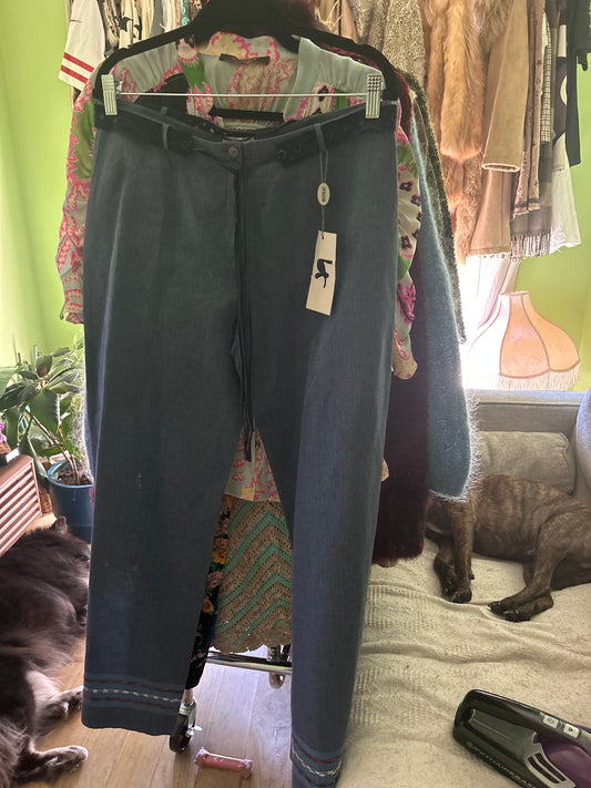 Rutkay blue linen pants