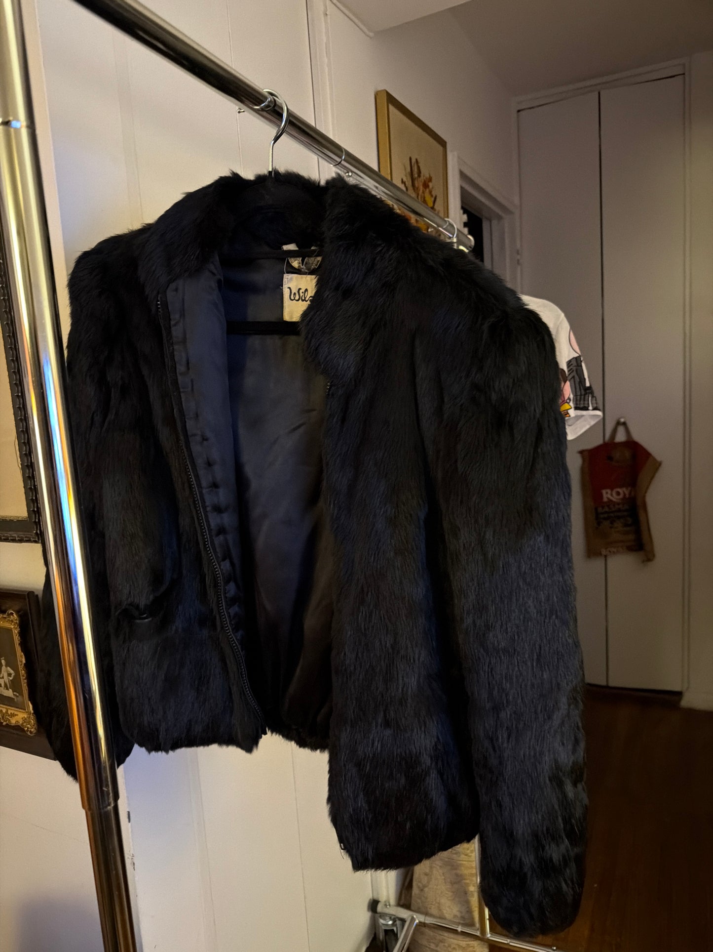 Black rabbit fur wilson jacket JM 1