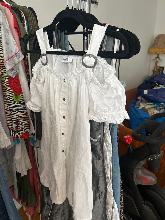 Bennoti white dress with buckles