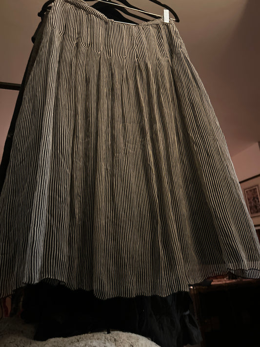Black and white striped skirt