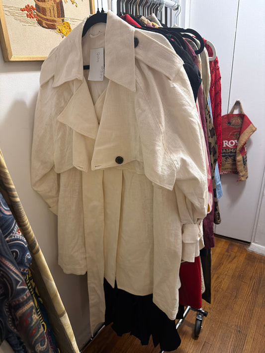 Custom white linen suit JM 36B ￼