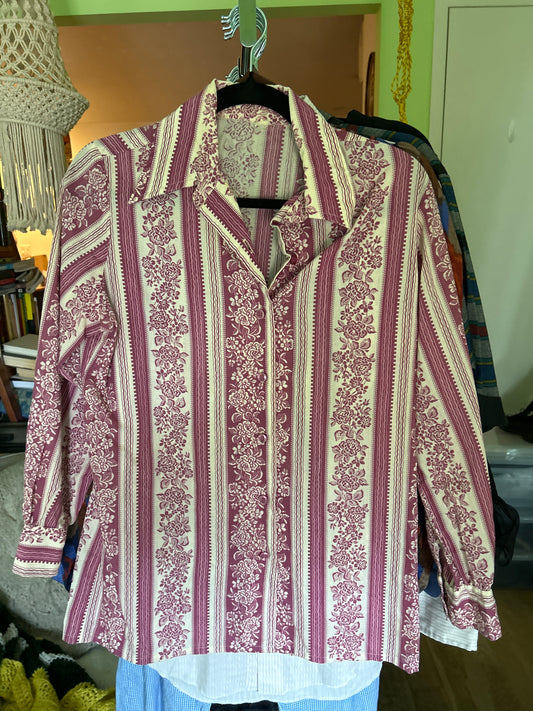 Pink rose button up