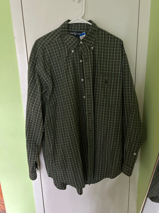 Ralph Lauren green plaid button up