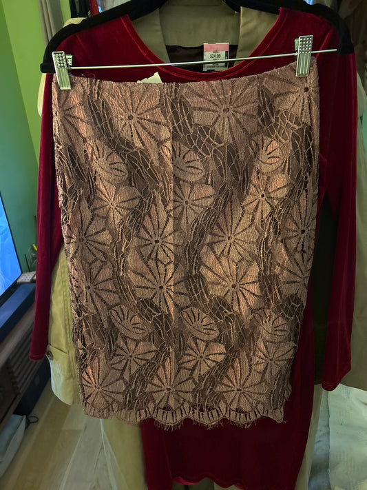 Deep pink lace skirt