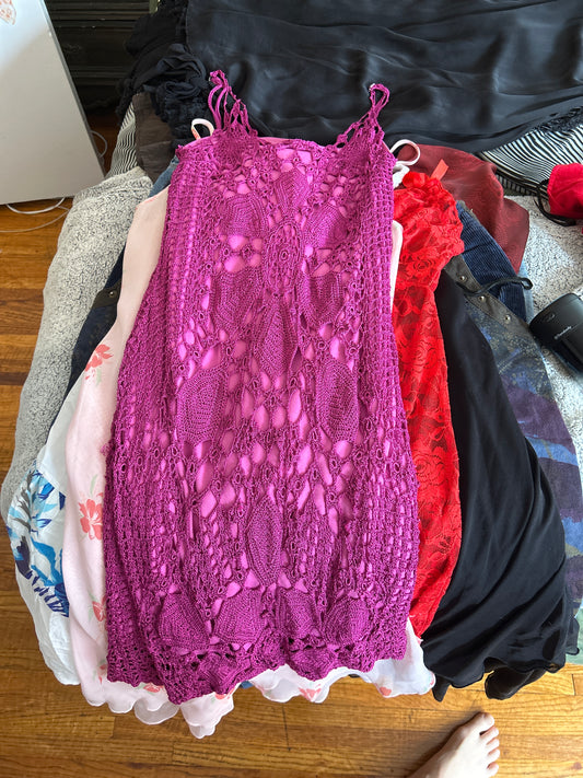 Purple Crochet dress