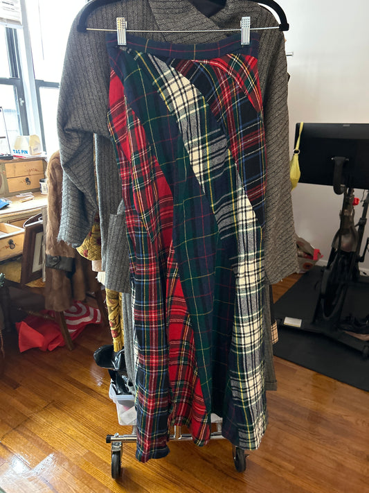 JM 253 plaid patchwork skirt