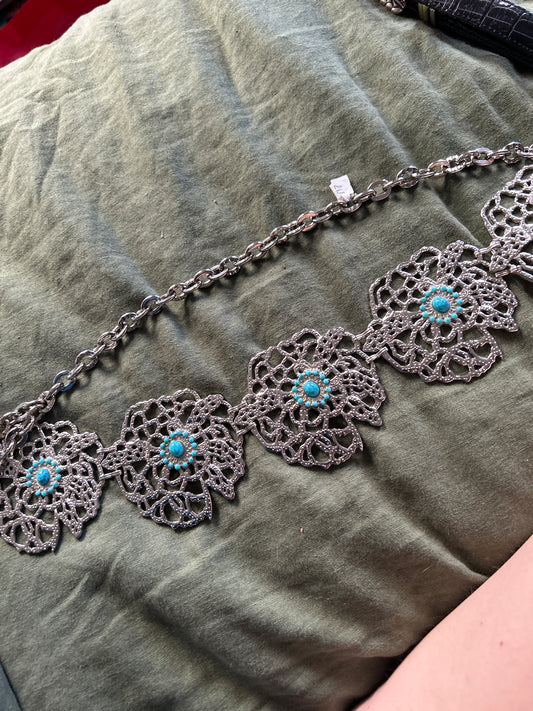 Belt silver turquoise JM 289