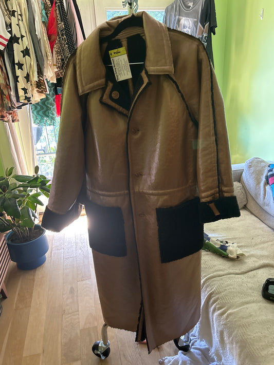 Full length brown and black coat