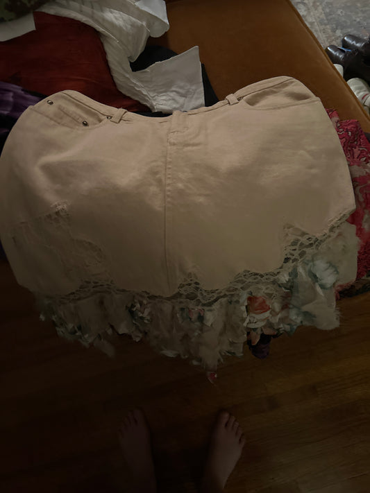 Lili Nucci pale pink skirt with ruffle