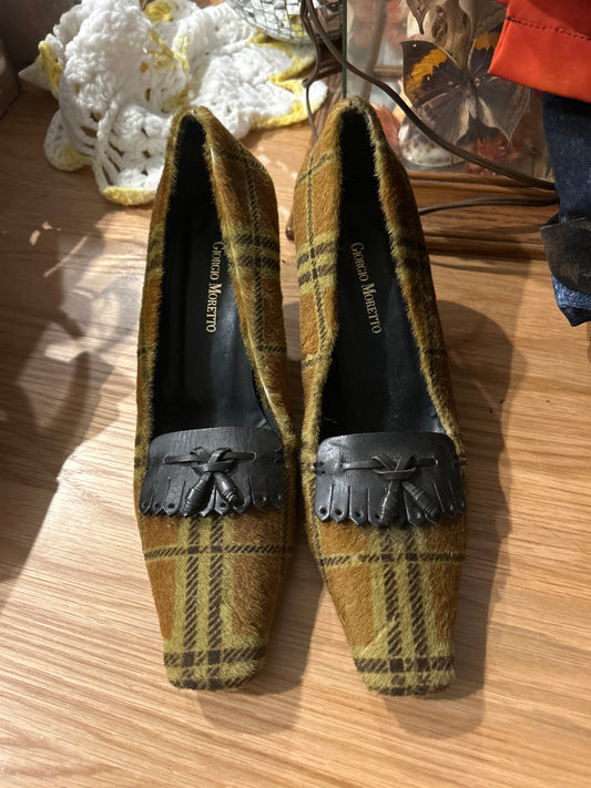 STREET RAT plaid heels sz 7.5