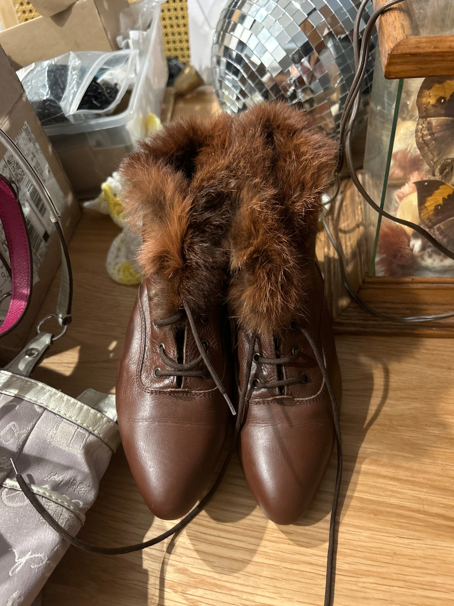 STREET RAT brown boot w fur sz 7.5
