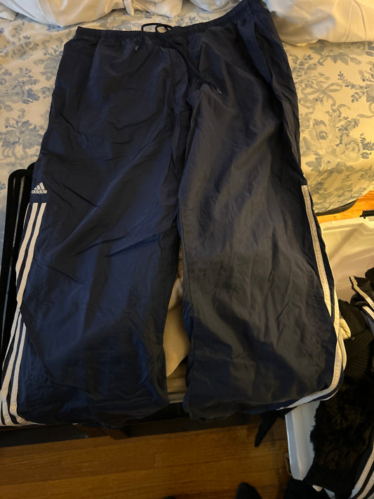 Navy adidas track pants ankle zip