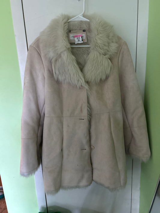 Jones NY white faux shearling coat