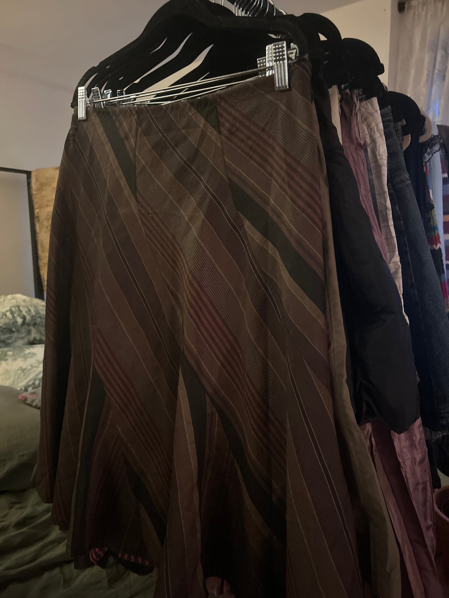 Brown striped skirt 0150BZ