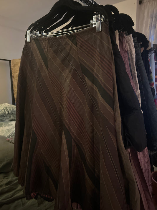 Brown striped skirt 0150BZ