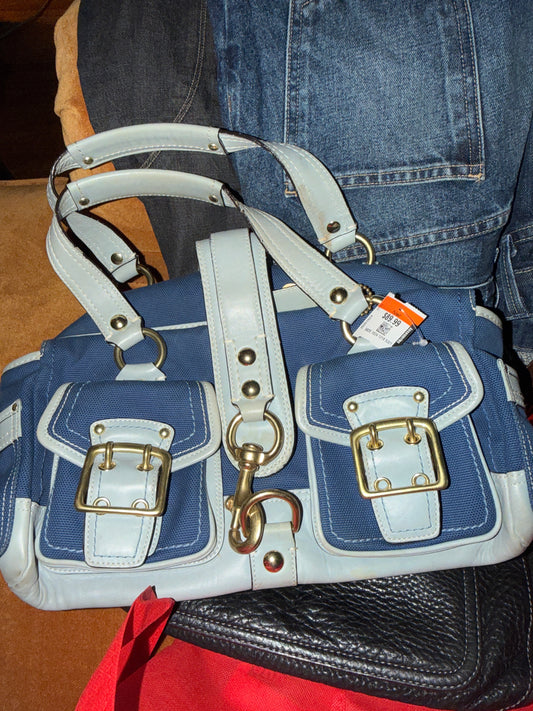 Coach 65th anniversary legacy canvas satchel bag