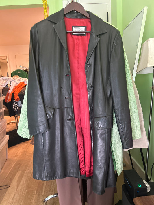 Black leather trenchcoat