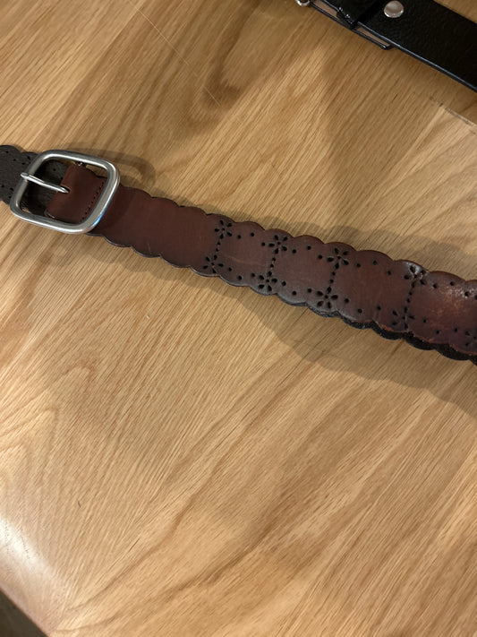 Brown cut out belt