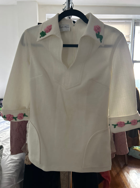 Tunic top with floral knit