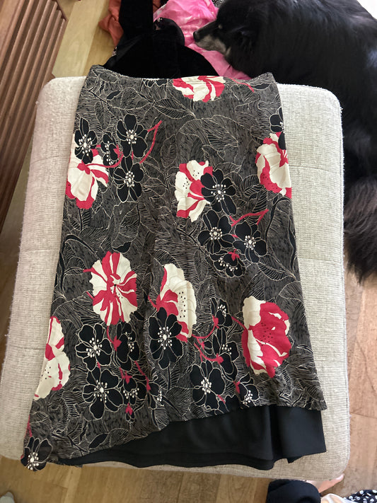 Black, pink, & white skirt