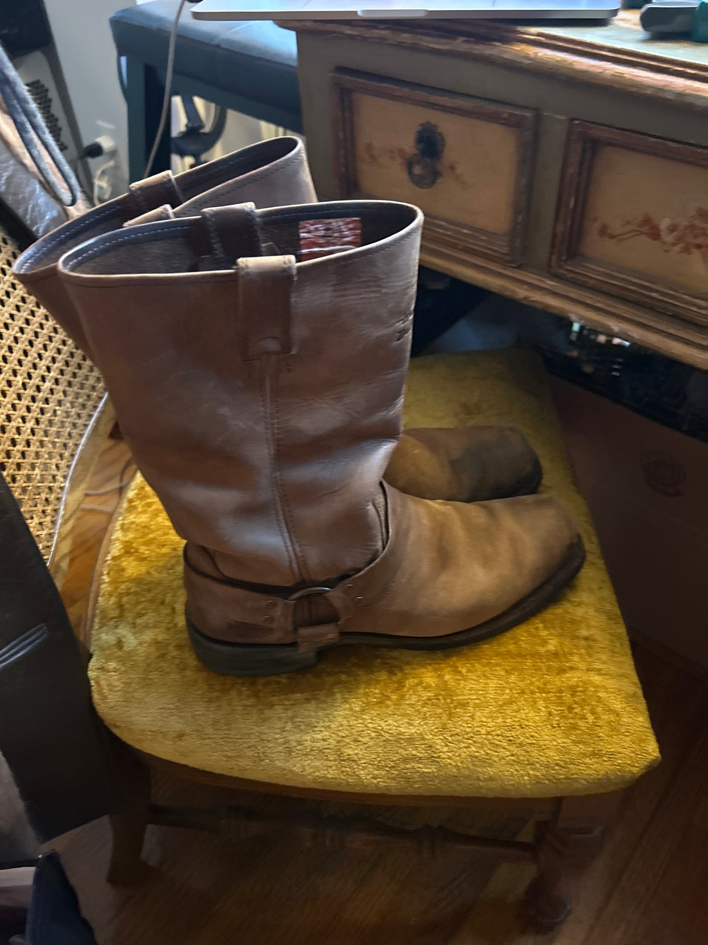 Street rat Brown Harley biker boots size 11